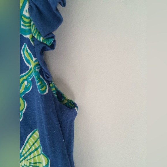 Lilly Pulitzer Clare Ruffle Sleeveless Mini Dress in Fallin in Love Blue Large - Picture 5 of 16